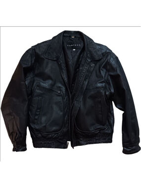 Men's Context Leather Jacket Size L Black